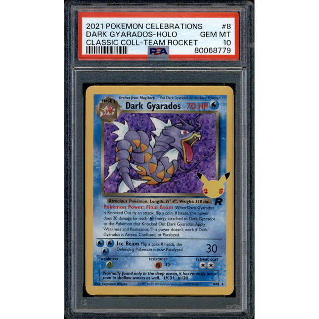 Dark Gyarados - 8/82 - PSA 10 - Holo - Celebrations - Pokemon - 68779