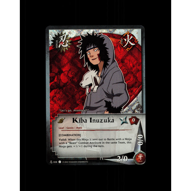 Kiba Inuzuka - 028 - NM - 1st Edition - Diamond Foil - Naruto CCG - D4-237