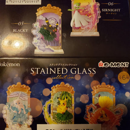 Pokemon - Stained Glass Collection - Re-Ment - Sealed Box of 6 