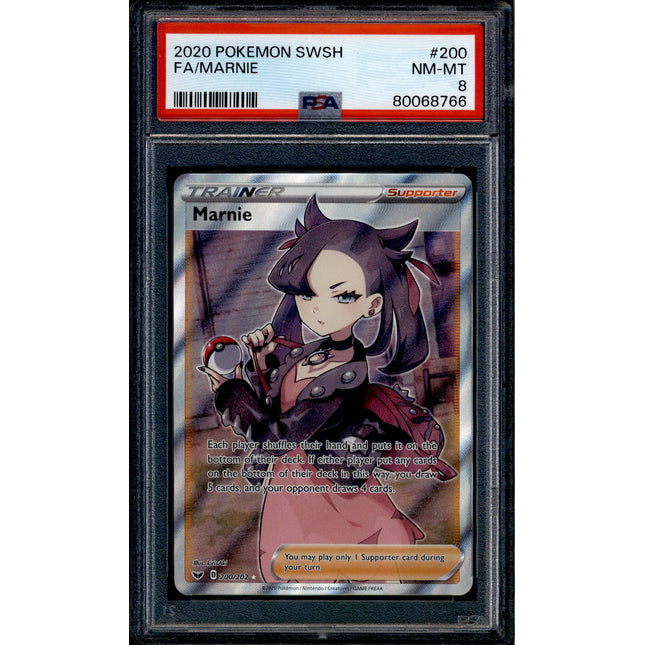 Marnie - 200/202 - PSA 8 - Full Art - Sword & Shield - Pokemon - 68766