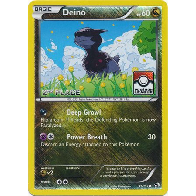Deino (97/113) (League Promo 2nd Place) [Black & White: Legendary Treasures]