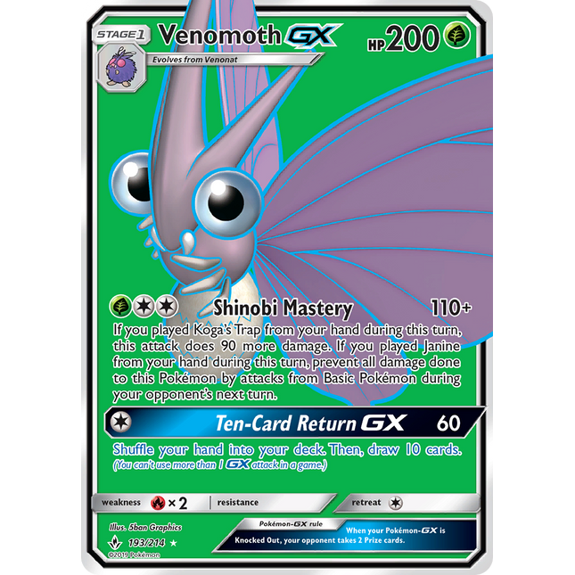Venomoth GX (193/214) [Sun & Moon: Unbroken Bonds]