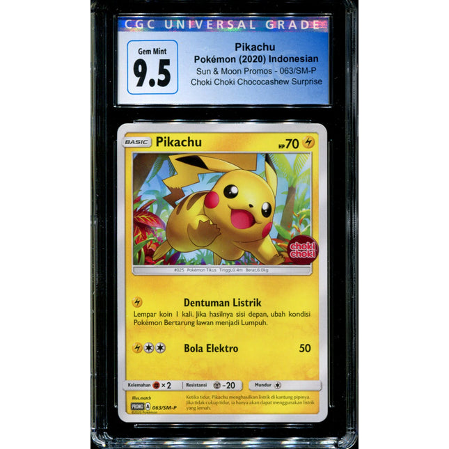 Pikachu - 063/SM-P - CGC 9.5 - Sun & Moon Promos - Indonesian - Choki Choki - Pokemon - 94152