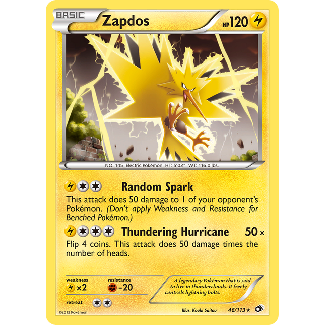 Zapdos (46/113) (Theme Deck Exclusive) [Black & White: Legendary Treasures]