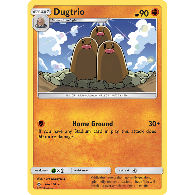 Dugtrio (86/214) [Sun & Moon: Unbroken Bonds]