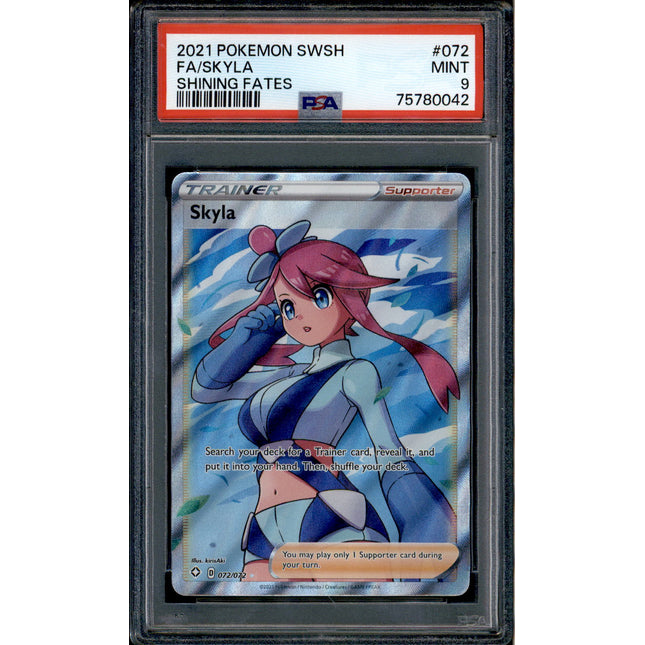 Skyla - 072/072 - PSA 9 - Full Art - Shining Fates - Pokemon - 80042