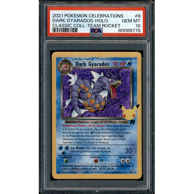 Dark Gyarados - 8/82 - PSA 10 - Holo - Celebrations - Pokemon - 68778