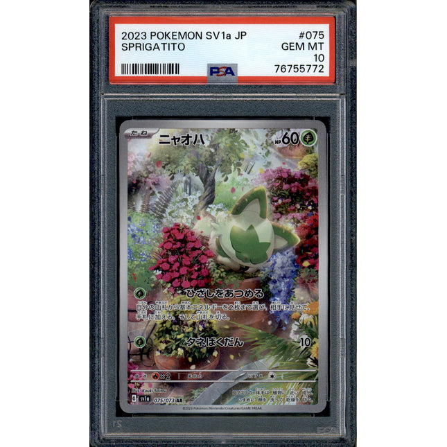Sprigatito - 075/073 - PSA 10 - AR Japanese - SV1a - Pokemon - 55772