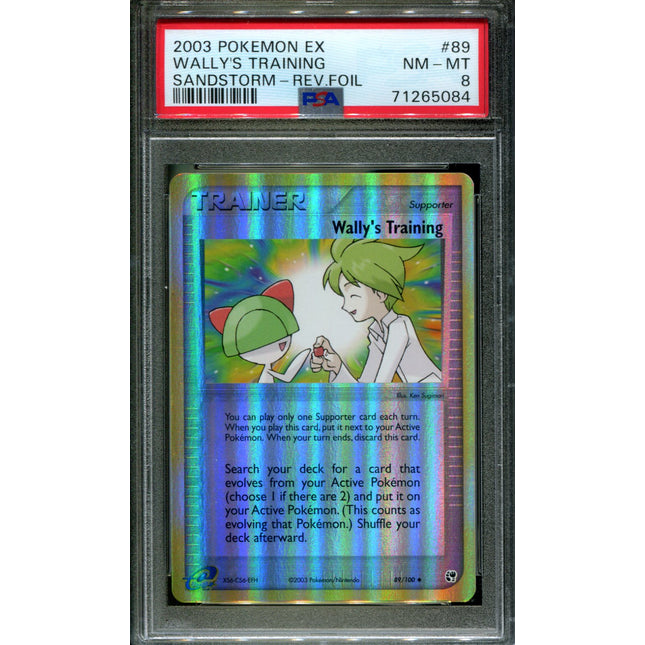 Wally's Training - 89/100 - PSA 8 - Reverse Holo - Sandstorm - Pokemon - 65084