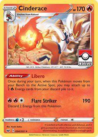 Cinderace (34/202) (League Promo) [Sword & Shield: Base Set]