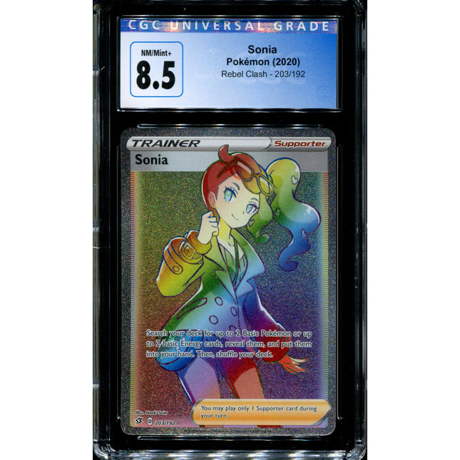 Sonia - 203/192 - CGC 8.5 - Rebel Clash - Hyper Rare - Pokemon - 91344