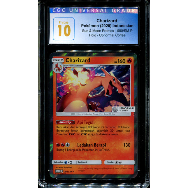 Charizard - 080/SM-P - CGC 10 - Sun & Moon Promos - Indonesian - Upnormal Coffee - Pokemon - 94128