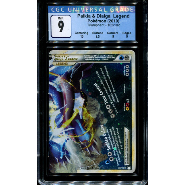 Palkia & Dialga Legend Bottom - 102/102 - CGC 9 - Ultra Rare - Triumphant - Pokemon - 68416