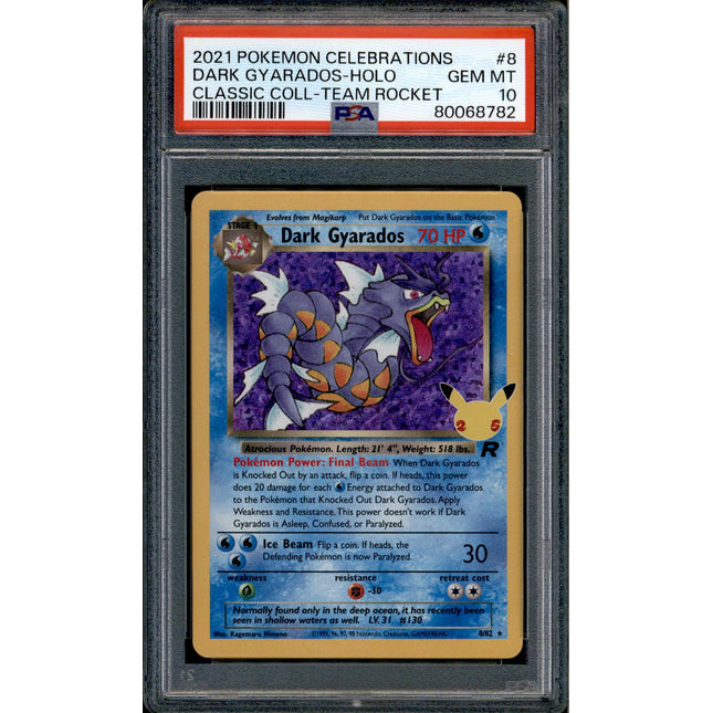 Dark Gyarados - 8/82 - PSA 10 - Holo - Celebrations - Pokemon - 68782