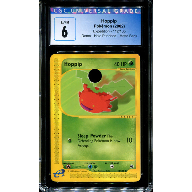 Hoppip - 112/165 - CGC 6 - Expedition - Demo - Hole Punched Matte Back - Pokemon - 91089