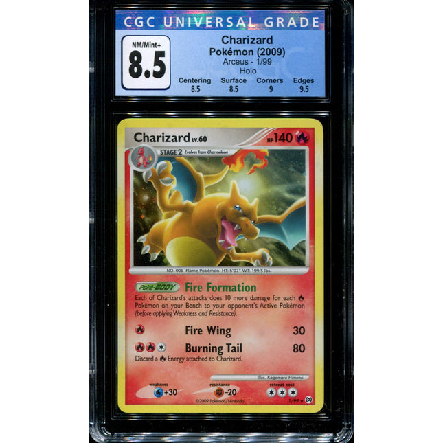 Charizard - 1/99 - CGC 8.5 - Holo - Arceus - Pokemon - 37048