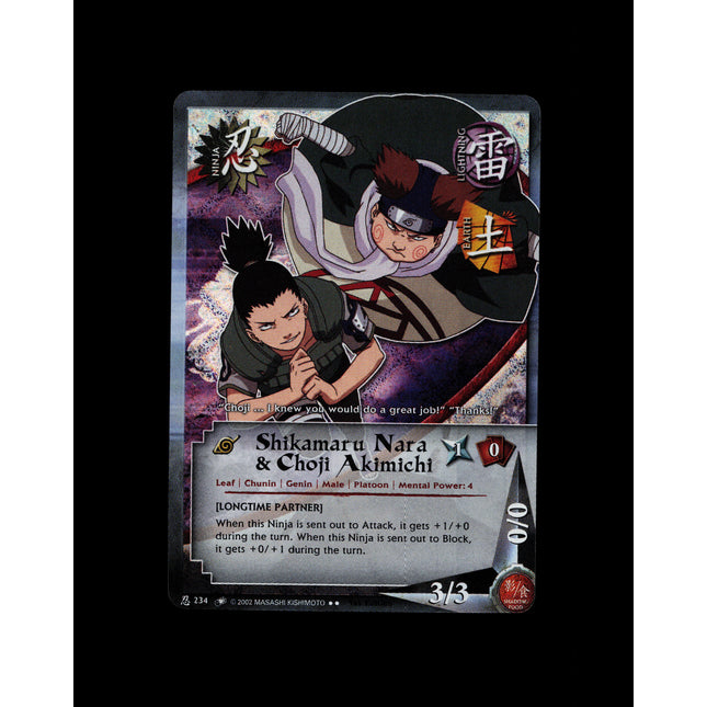 Shikamaru Nara & Choji Akimichi - 234 - NM - 1st Edition - Diamond Foil - Naruto CCG - D3-17