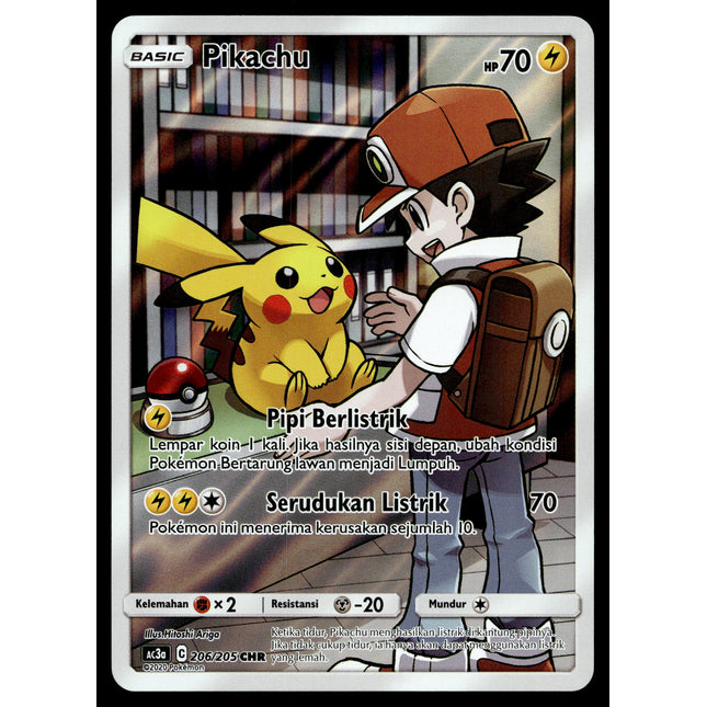 Pikachu - 206/205 - PSA NM - Indonesian - CHR - AC3A - Pokemon - A1-20