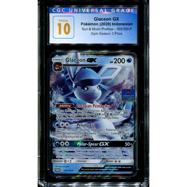 Glaceon GX - 095/SM-P - CGC 10 - Sun & Moon Promos - Indonesian - Gym 3 - Pokemon - 94111