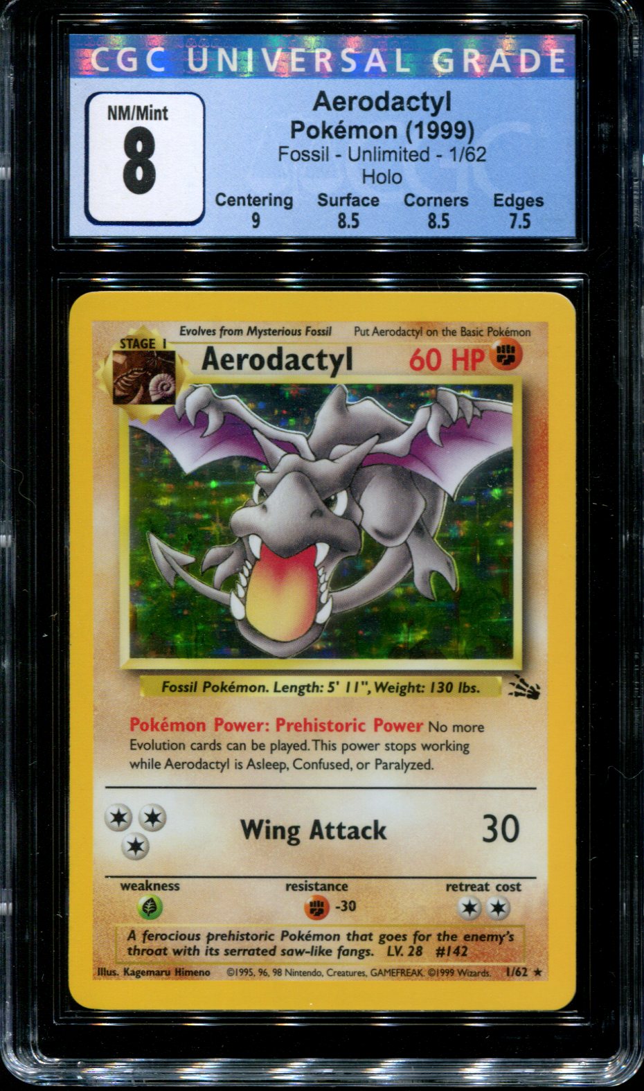 Pokemon - Aerodactyl - 1/62 - Holo Rare - 1st Edition - Prelease Promos