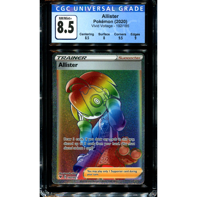 Allister - 192/185 - CGC 8.5 - Hyper Rare - Vivid Voltage - Pokemon - 28279