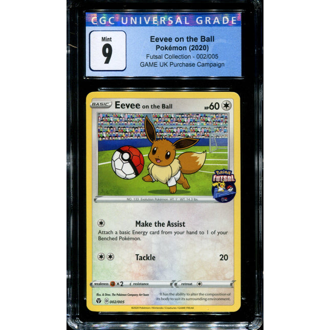 Eevee on the Ball - 002/005 - CGC 9 - Futsal Collection - UK Game Promo - Pokemon -  15057