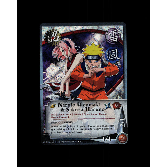 Naruto Uzumaki & Sakura Haruno - 306 - NM - 1st Edition - Diamond Foil - Naruto CCG - D4-336