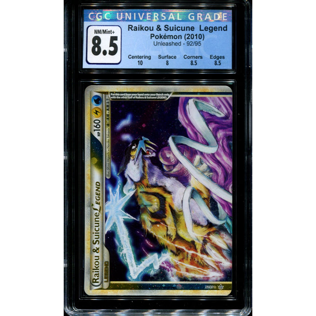 Raikou & Suicune Top - 92/95 - CGC 8.5 - Ultra Rare - Unleashed - Pokemon - 68401