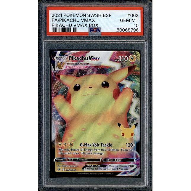 Pikachu Vmax - SWSH062 - PSA 10 - Full Art - Promo - Pokemon - 68796