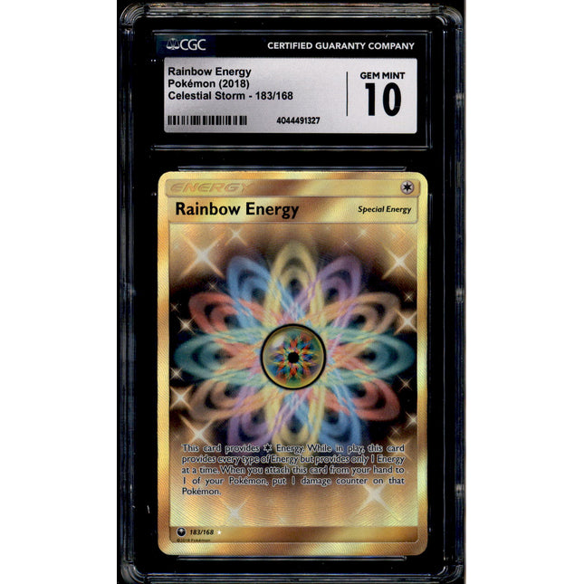 Rainbow Energy - 183/168 - CGC 10 - Secret Rare - Celestial Storm - Pokemon - 91327