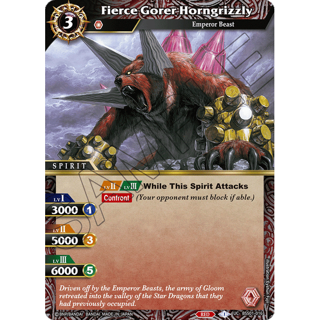 Fierce Gorer Horngrizzly - BSS01-016 - Foil Uncommon - Near Mint - Dawn of History - Battle Spirits Saga