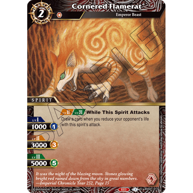 Cornered Flamerat - BSS01-017 - Common - Near Mint - Dawn of History - Battle Spirits Saga
