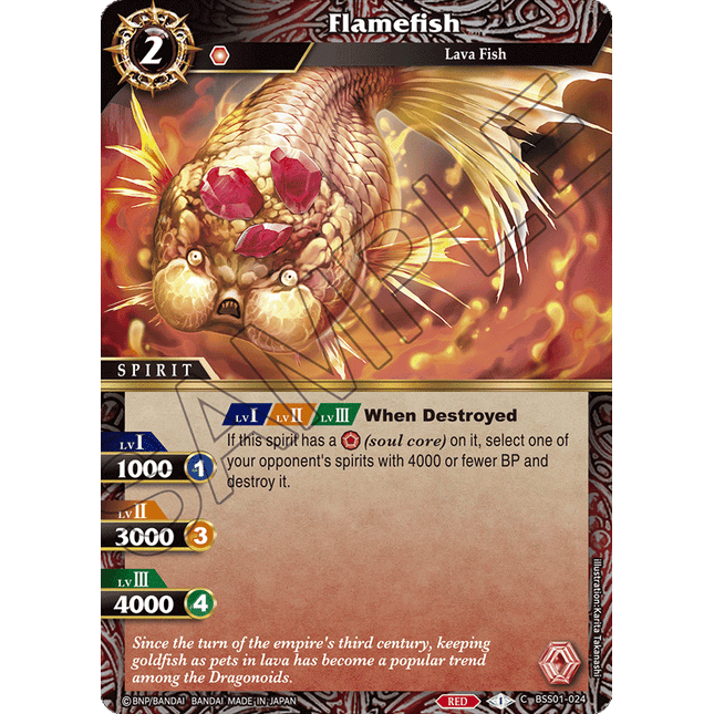 Flamefish - BSS01-024 - Foil Common - Near Mint - Dawn of History - Battle Spirits Saga