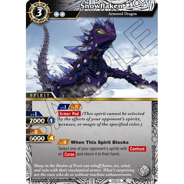Snowflaken - BSS01-068 - Uncommon - Near Mint - Dawn of History - Battle Spirits Saga