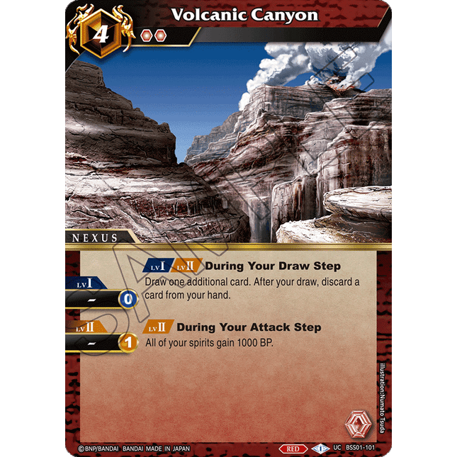 Volcanic Canyon - BSS01-101 - Foil Uncommon - Near Mint - Dawn of History - Battle Spirits Saga