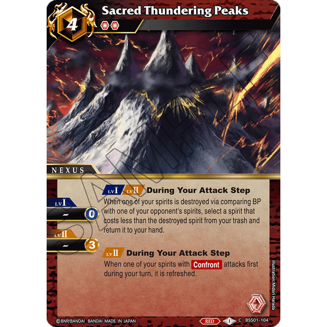 Sacred Thundering Peaks - BSS01-104 - Foil Common - Near Mint - Dawn of History - Battle Spirits Saga