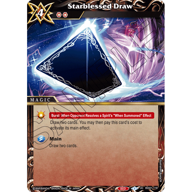 Starblessed Draw - BSS01-118 - Foil Uncommon - Near Mint - Dawn of History - Battle Spirits Saga