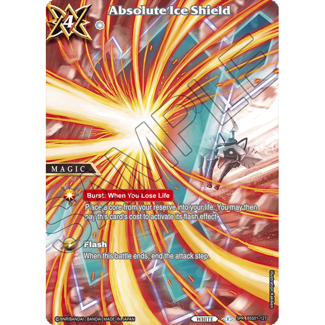 Absolute Ice Shield - BSS01-127 - SPR - Near Mint - Dawn of History - Battle Spirits Saga