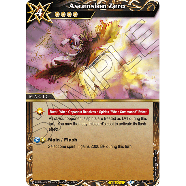 Ascension Zero - BSS01-134 - Uncommon - Near Mint - Dawn of History - Battle Spirits Saga