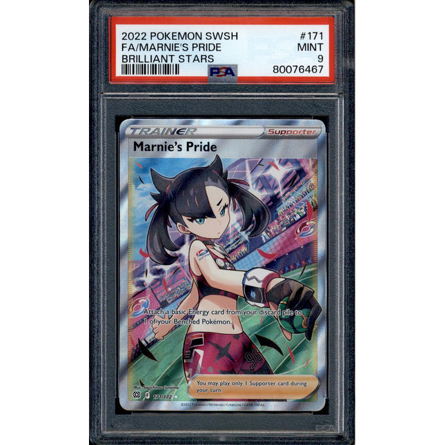 Marnie's Pride - 171/172 - PSA 9 - Full Art - Brilliant Stars - Pokemon - 76467