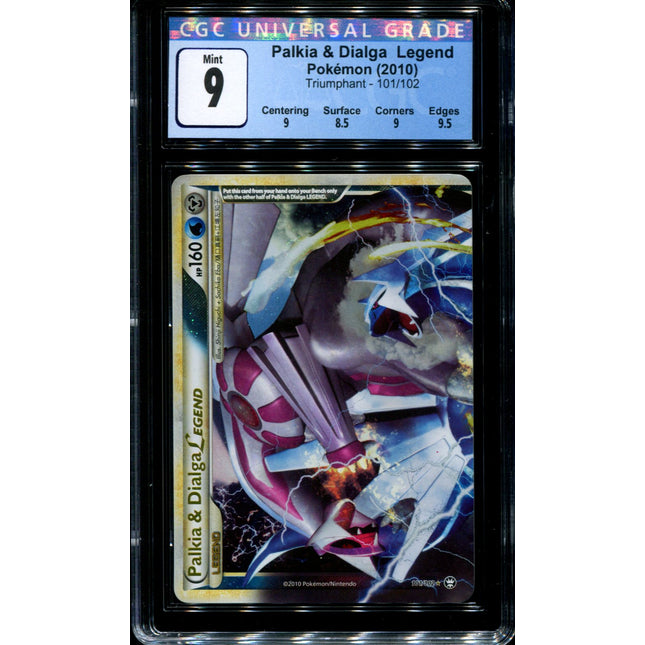 Palkia & Dialga Legend Top - 101/102 - CGC 9 - Ultra Rare - Triumphant - Pokemon - 68406