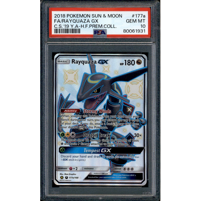 Rayquaza GX - 177a/168 - PSA 10 - Shiny GX - Hidden Fates - Pokemon - 61931