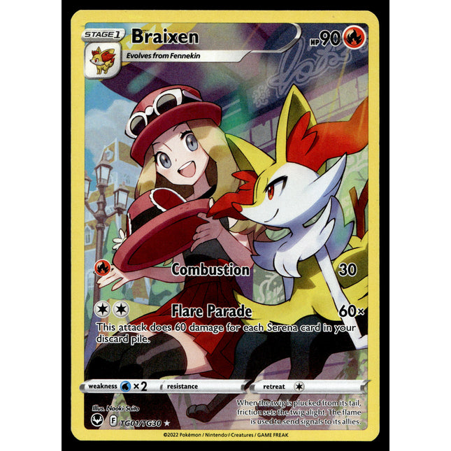 Braixen - TG01/TG30 - NM - Full Art - Silver Tempest - Pokemon - A6-3