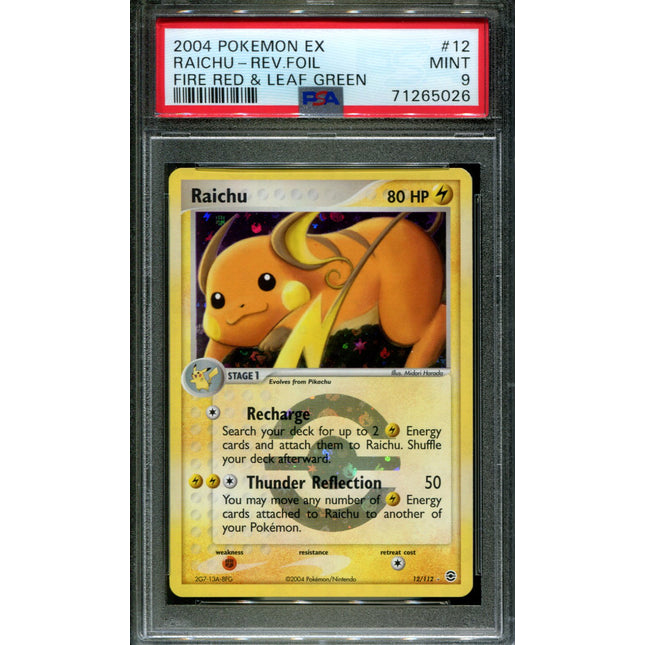 Raichu - 12/112 - PSA 9 - Reverse Holo - FRLG - Pokemon - 65026
