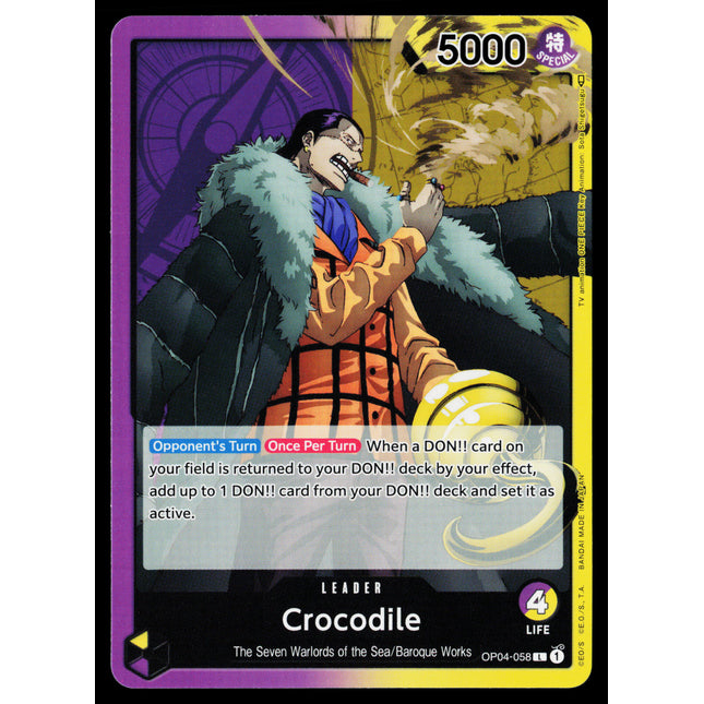 Crocodile - OP04-058 - NM - Leader - English OP04 - One Piece TCG