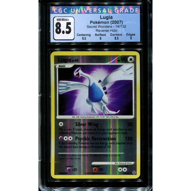 Lugia - 14/132 - CGC 8.5 - Reverse Holo - Secret Wonders - 36702