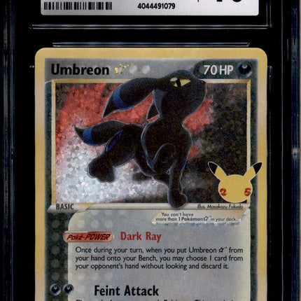 Umbreon Star - 17/17 - CGC 10 - Ultra Rare - Celebrations - Pokemon - 91079