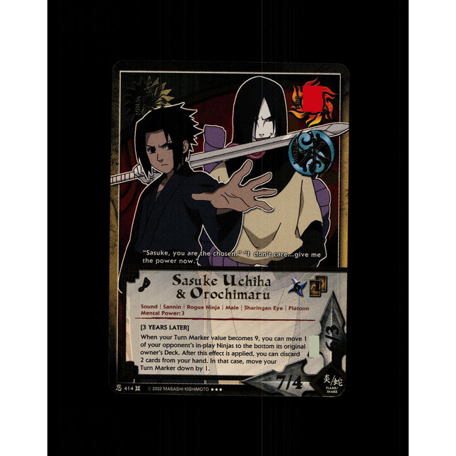 Sasuke Uchiha & Orochimaru - 414 - NM - 1st Edition - Foil - Naruto CCG - D4-88