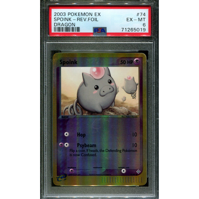 Spoink - 74/97 - PSA 6 - Reverse Holo - Dragon - Pokemon - 65019