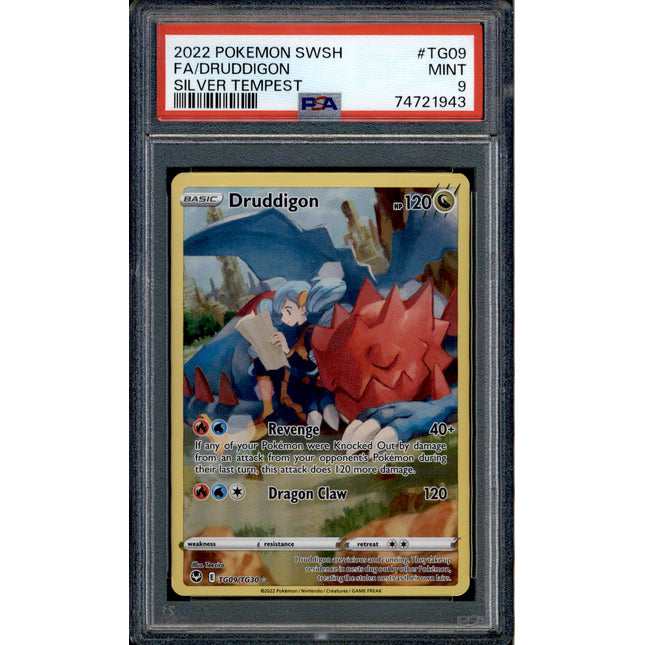 Druddigon - TG09/TG30 - PSA 9 - Character Rare - Silver Tempest - Pokemon - 21943